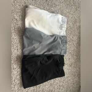 MIZUNO Softball Pants- 3 pairs (white, charcoal, gray, and black) size xl
